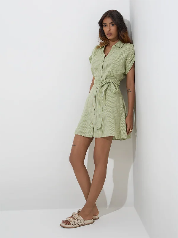 Denim mini dresses with distressed details LOV Sage Stripe Patterned Cotton-Blend Shirt Dress Denim mini dresses with distressed details LOV Sage Stripe Patterned Cotton-Blend Shirt Dress
