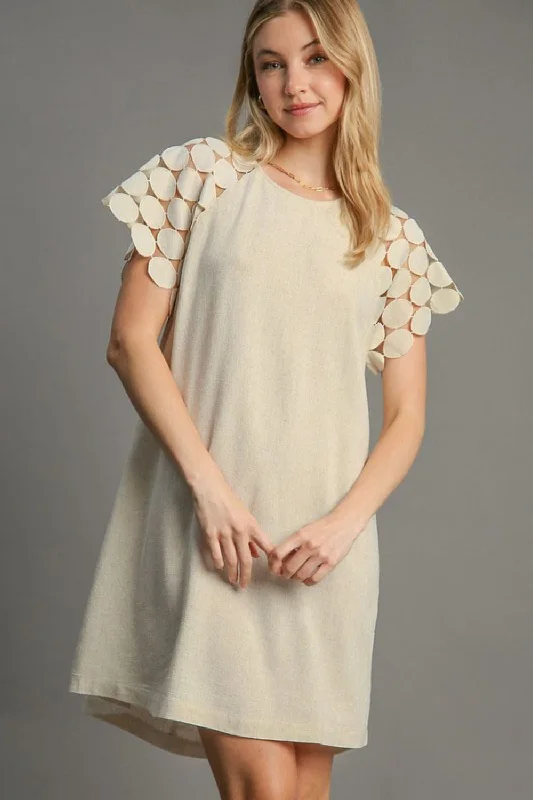 Mini dresses with button - down fronts Full Size Round Neck Mini Dress Plus Size