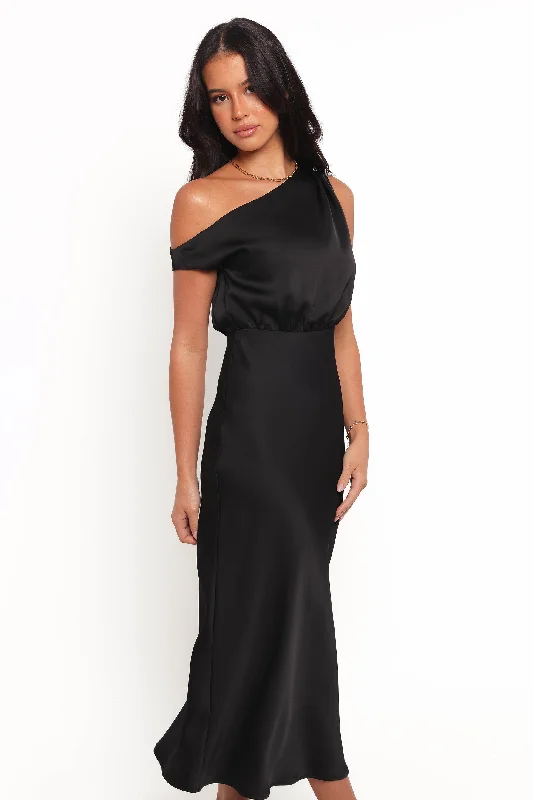 Midi dresses with mesh inserts for a trendy and breathable option Clare Midi Dress - Black Midi dresses with mesh inserts for a trendy and breathable option Clare Midi Dress - Black