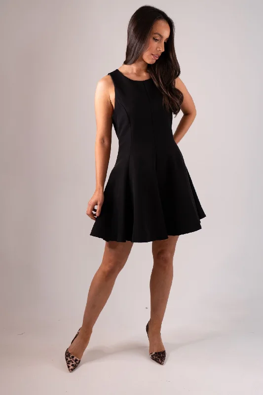Animal print mini dresses for a bold statement Erica Seamed Dress In Black