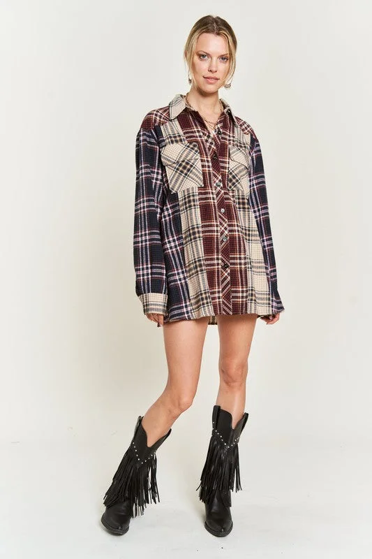 Mini dresses with patchwork designs for a unique style Colorblocking tunic shirt dress Mini dresses with patchwork designs for a unique style Colorblocking tunic shirt dress