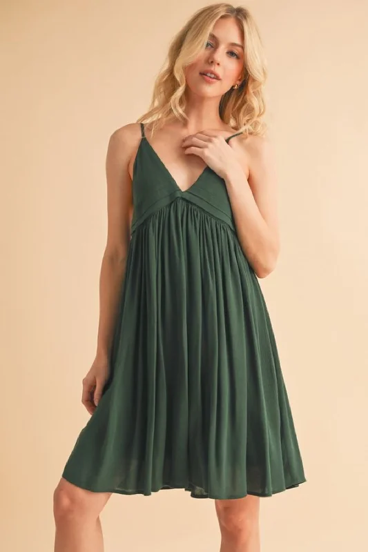 Satin mini dresses for a luxurious feel Ruched Plunge Mini Cami Dress