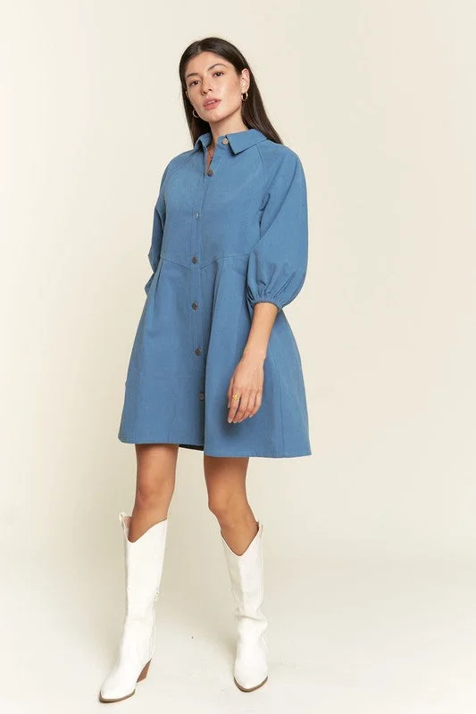 Velvet mini dresses for autumn weddings Washed denim style dress