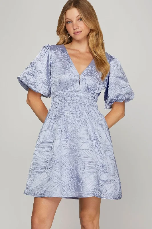 Mini dresses with beaded embellishments for a fancy event Crinkle Woven V-Neck Balloon Sleeve Mini Dress Mini dresses with beaded embellishments for a fancy event Crinkle Woven V-Neck Balloon Sleeve Mini Dress