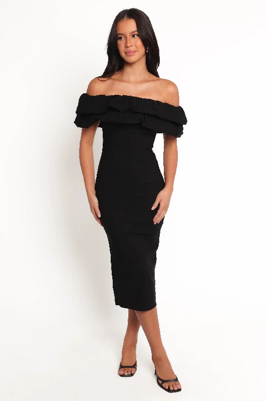Wrap - style midi dresses in silk for a sophisticated office look Sammi Midi Dress - Black
