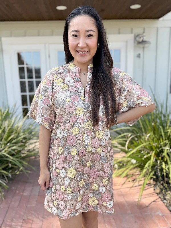 Mini dresses with tassel accents for a fun touch (Buddylove) The Lulu Short Sequin Floral Dress-Disco Flower Mini dresses with tassel accents for a fun touch (Buddylove) The Lulu Short Sequin Floral Dress-Disco Flower