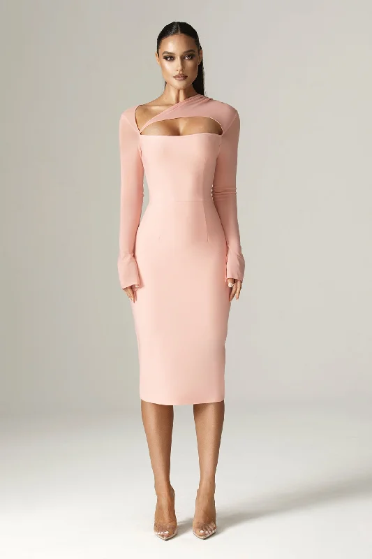 Sleeveless midi dresses with lace details for summer weddings Mariel Cutout Bandage Midi Dress (Dusty Rose) Sleeveless midi dresses with lace details for summer weddings Mariel Cutout Bandage Midi Dress (Dusty Rose)