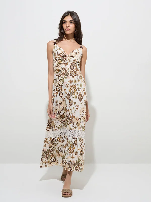 Mini dresses with abstract prints for an artistic look LOV Off-White Abstract Printed Cotton-Blend A-Line Dress Mini dresses with abstract prints for an artistic look LOV Off-White Abstract Printed Cotton-Blend A-Line Dress