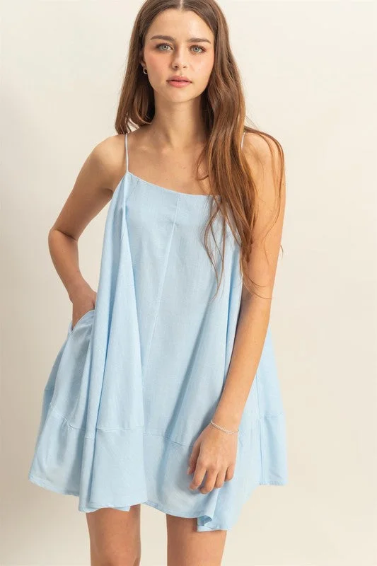 Mini dresses with tiered skirts for added volume A-Line Flowy Mini Cami Dress with Pockets Mini dresses with tiered skirts for added volume A-Line Flowy Mini Cami Dress with Pockets