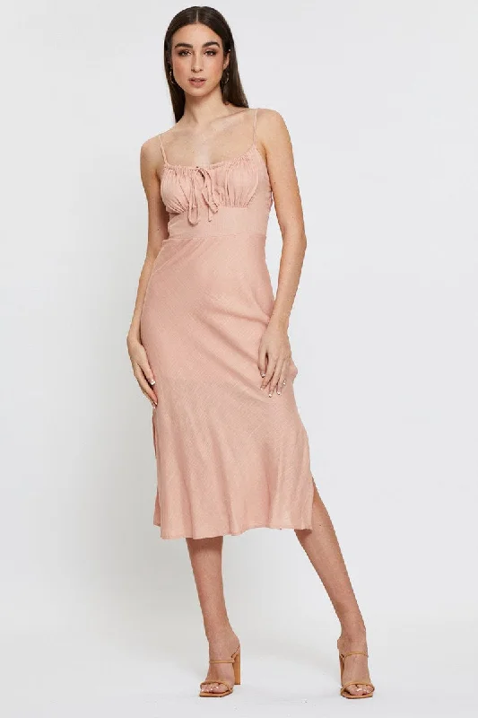 Midi dresses with halter necks for a stylish and comfortable option Pink Midi Dress Sleeveless Linen Midi dresses with halter necks for a stylish and comfortable option Pink Midi Dress Sleeveless Linen