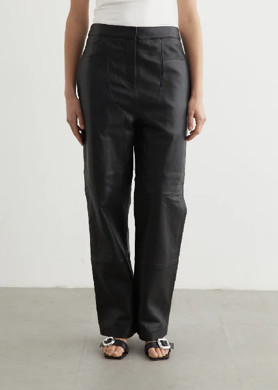 Palazzo Style Women's Printed Trousers in Bohemian PatternsTia Leather Pants
