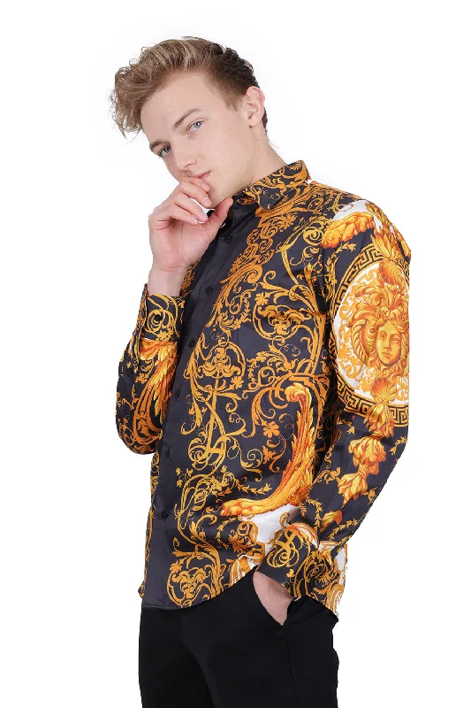 ANDRE Baroque Rhinestone Long Sleeve Shirt