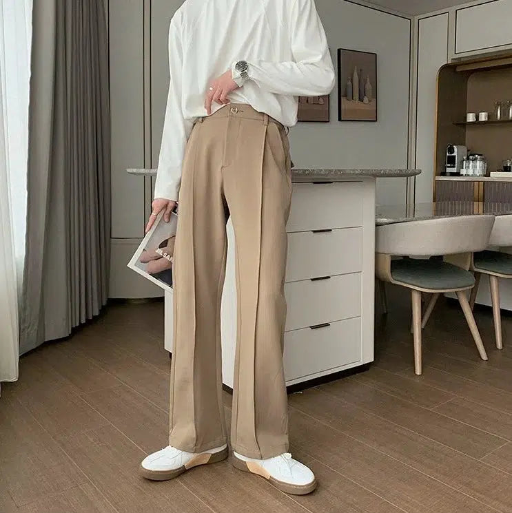 Wide - Leg Women's Chiffon Palazzo Pants for a Flowy AppealAnti-Wrinkle Elastic Waist Wide-Leg Suit Pants Wide - Leg Women's Chiffon Palazzo Pants for a Flowy AppealAnti-Wrinkle Elastic Waist Wide-Leg Suit Pants