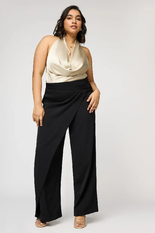 Plus Size Women's Drawstring - Waist Loungewear Pants in Soft FabricsCinder Black Curve Pareo Korean Pants Plus Size Women's Drawstring - Waist Loungewear Pants in Soft FabricsCinder Black Curve Pareo Korean Pants