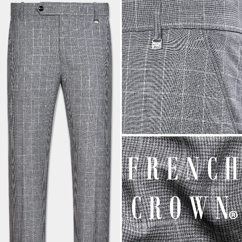 Boulder Gray Windowpane Wool Rich Pant