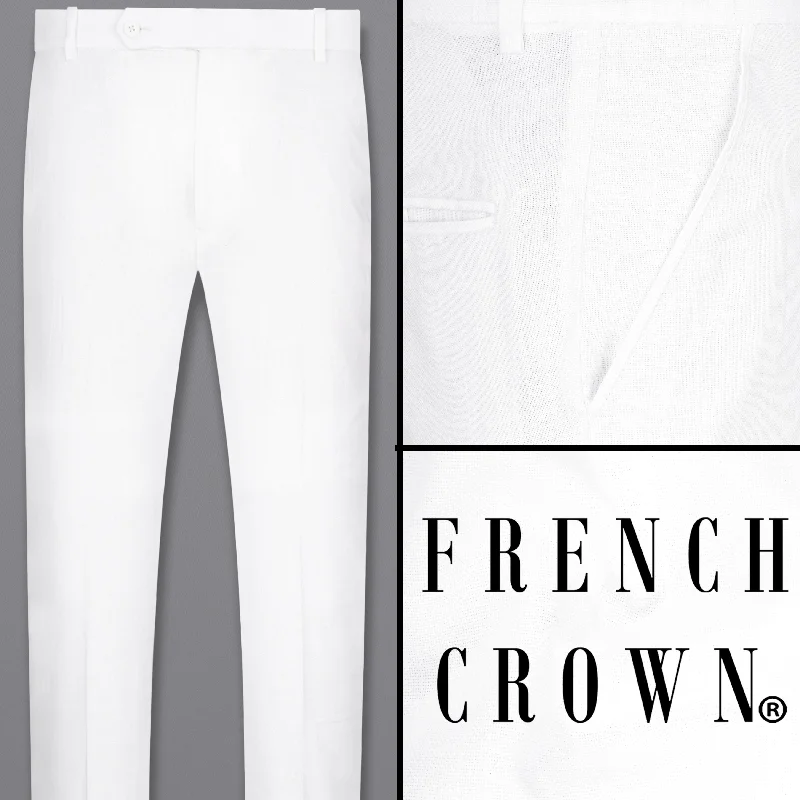 Ankle - Length Women's Printed Joggers for TravelingBright White Stretchable Waistband Luxurious Linen traveler Pants Ankle - Length Women's Printed Joggers for TravelingBright White Stretchable Waistband Luxurious Linen traveler Pants