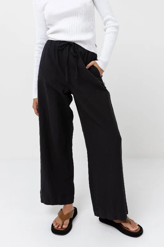 Flare Leg Women's Satin Trousers for a Glamorous Night OutClassic Drawstring Pant Black Flare Leg Women's Satin Trousers for a Glamorous Night OutClassic Drawstring Pant Black