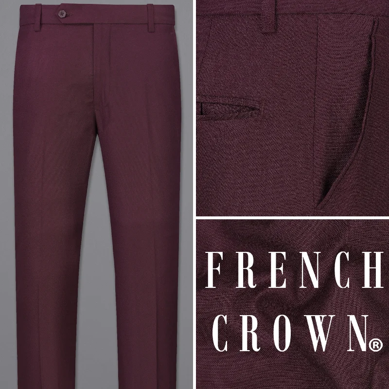 Plus Size Women's Patchwork - Design Jeans for a Unique AppearanceCocoa Bean Maroon Pant Plus Size Women's Patchwork - Design Jeans for a Unique AppearanceCocoa Bean Maroon Pant
