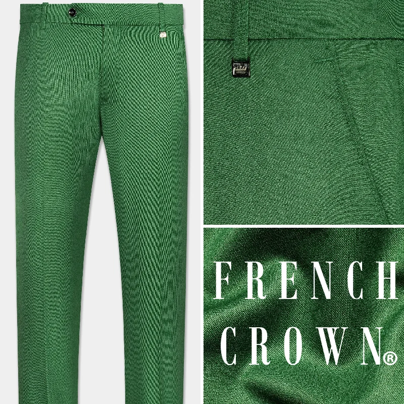 Straight - Leg Women's Vegan Leather Pants for a Chic LookComo Green Wool Rich Pant