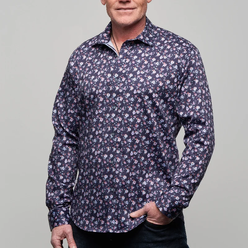 JF2301 JIMMY FOX Floral Print Tailored Fit Long Sleeve Shirt