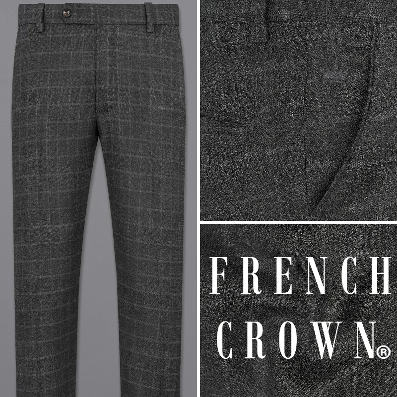 Plus Size Women's Elastic - Waist Culottes in Earth TonesDune Gray Plaid Pant