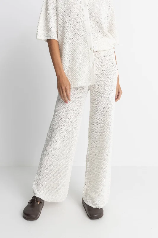 Plus Size Women's Drawstring - Waist Loungewear Pants in Soft FabricsDune Wide Leg Knit Pant White Plus Size Women's Drawstring - Waist Loungewear Pants in Soft FabricsDune Wide Leg Knit Pant White