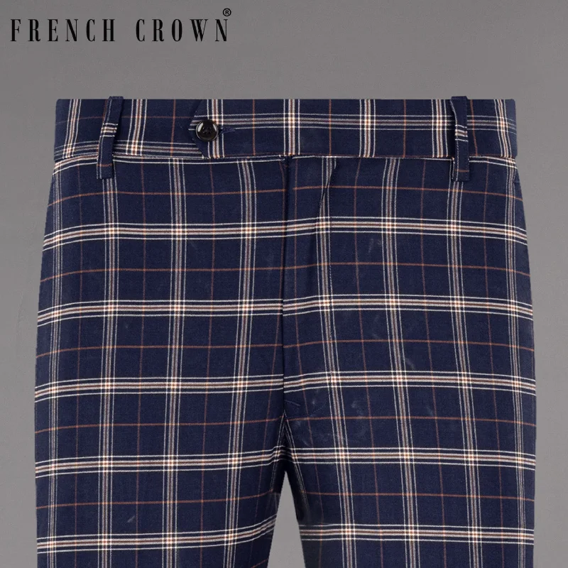 Ebon Clay Blue Plaid Wool Rich Pant