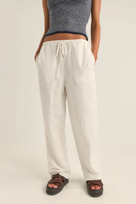 Ankle - Length Women's Printed Joggers for TravelingFrankie Elastic Pant White