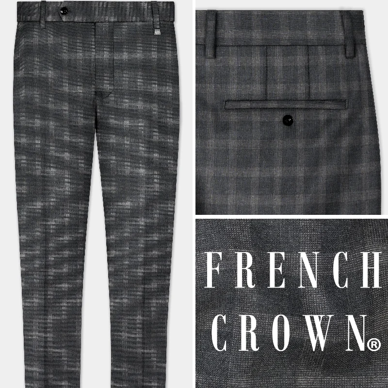 Gravel Gray Checkered Wool Blend Pant