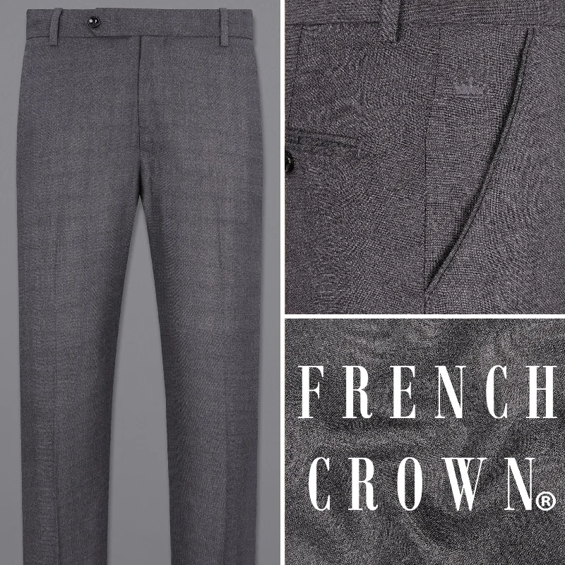 Flare Leg Women's Satin Trousers for a Glamorous Night OutGravel Gray Textured Pant