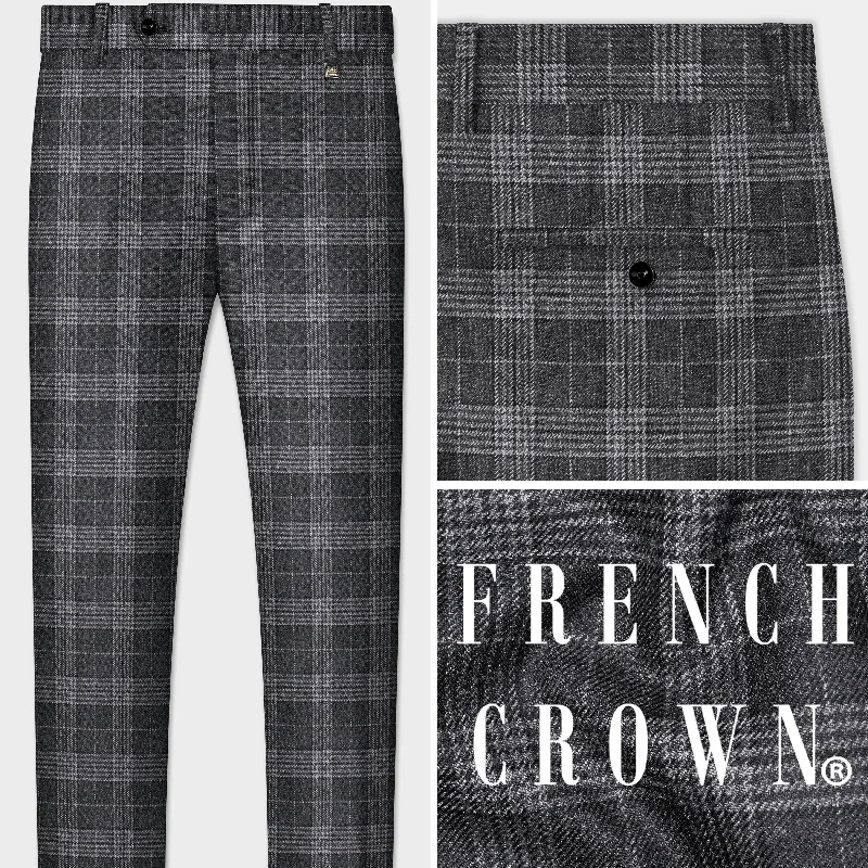 Heavy Metal Gray Plaid Tweed Pant