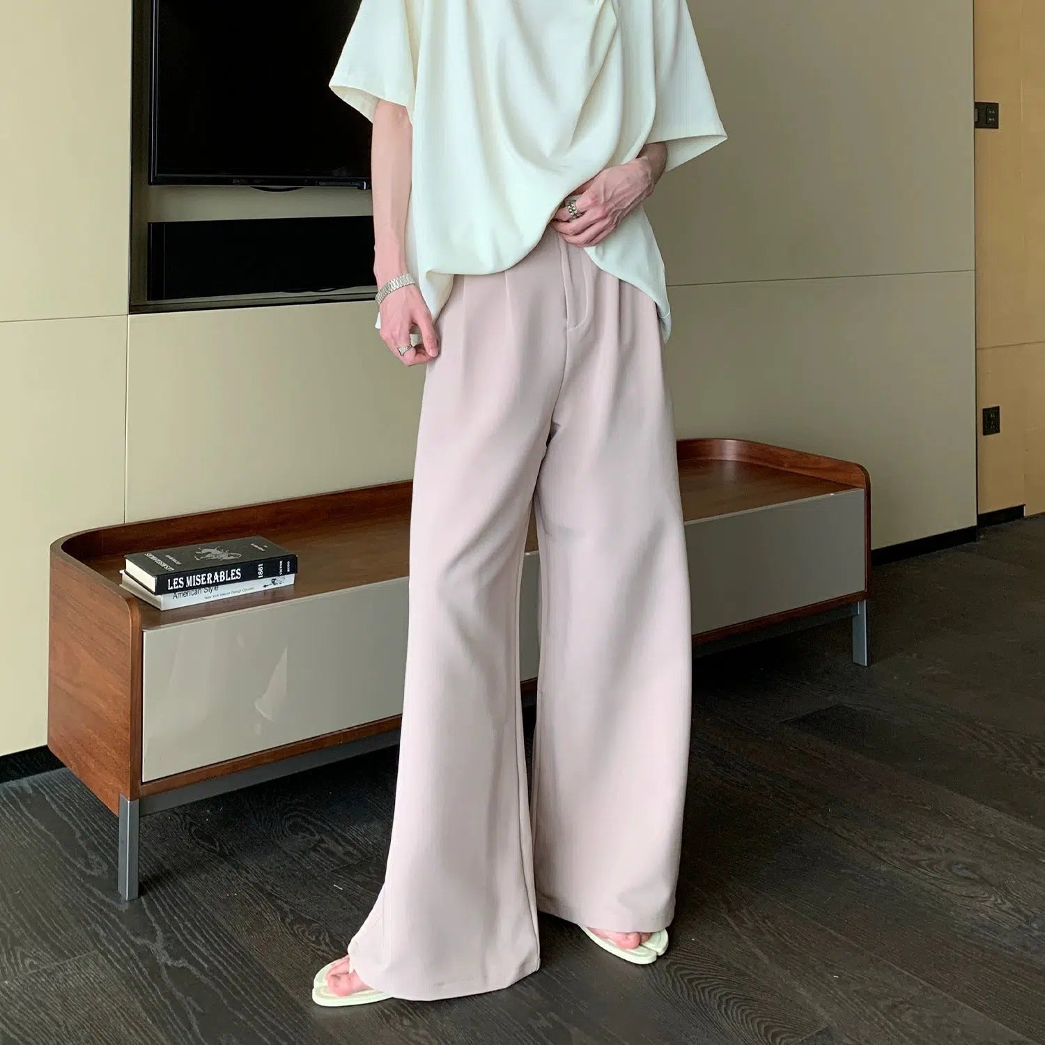 High Waist Wide Leg Pleated Pants