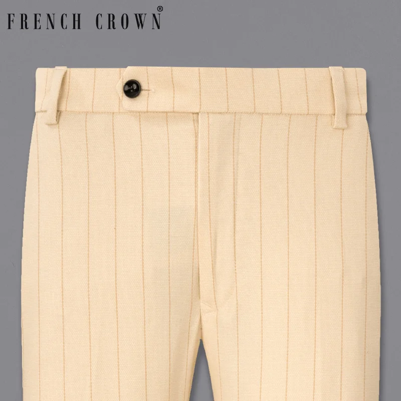 Plus Size Women's Pleated Front Dress Pants for Office WearLight Apricot Striped Pant Plus Size Women's Pleated Front Dress Pants for Office WearLight Apricot Striped Pant