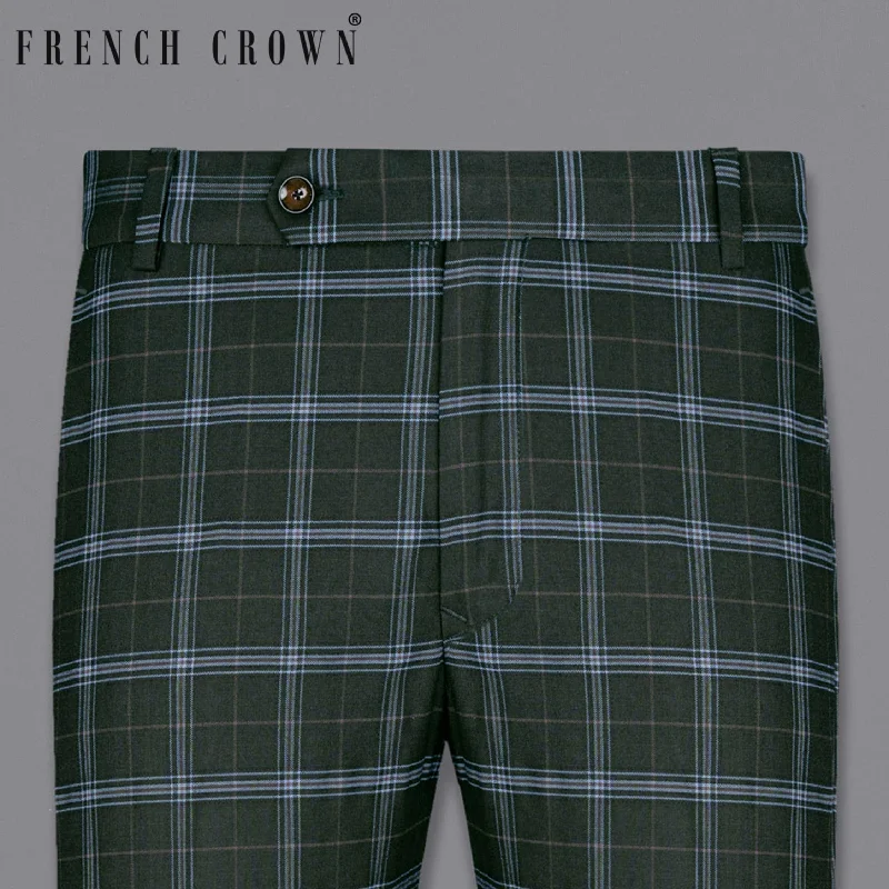Skinny Fit Women's Leather Look Leggings for a Rocker VibeLog Cabin Green Super fine Windowpane Wool Rich Pant Skinny Fit Women's Leather Look Leggings for a Rocker VibeLog Cabin Green Super fine Windowpane Wool Rich Pant