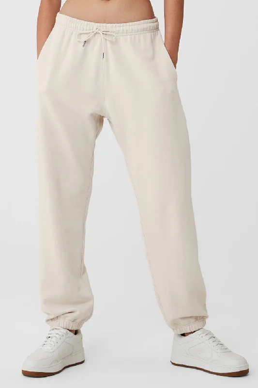Flare Leg Women's Satin Trousers for a Glamorous Night OutChill Sweatpant - Bone
