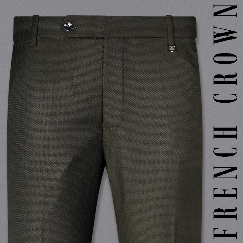 Women's Straight - Leg Linen Pants for a Breezy Summer LookMerline Dark Brown Dobby Textured Pant Women's Straight - Leg Linen Pants for a Breezy Summer LookMerline Dark Brown Dobby Textured Pant