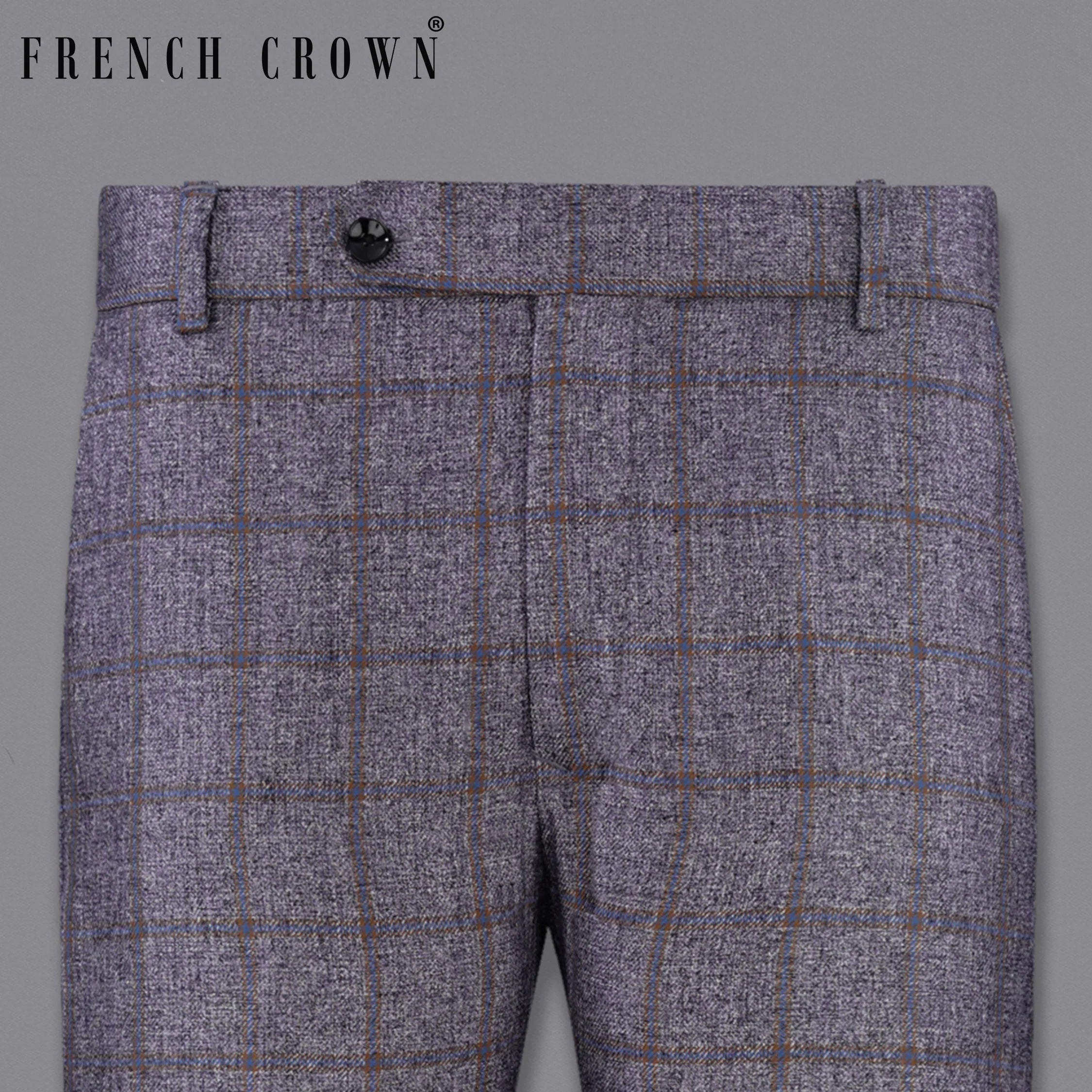 Straight - Leg Women's Vegan Leather Pants for a Chic LookMobster Gray Windowpane Pant Straight - Leg Women's Vegan Leather Pants for a Chic LookMobster Gray Windowpane Pant