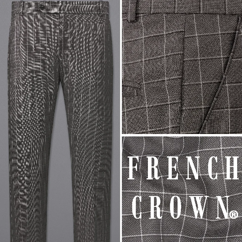 Mortar Gray Checkered  Pant