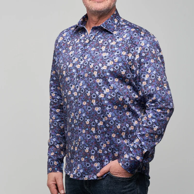 JF2304 JIMMY FOX Floral Print Tailored Fit Long Sleeve Shirt