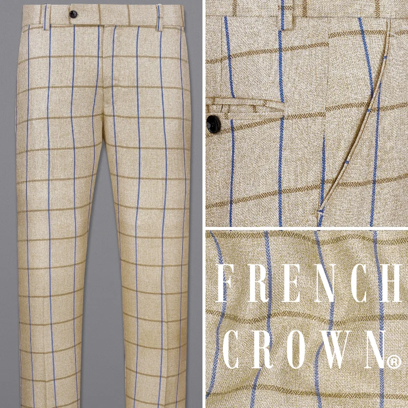 Mushroom Light Brown Checkered Pant