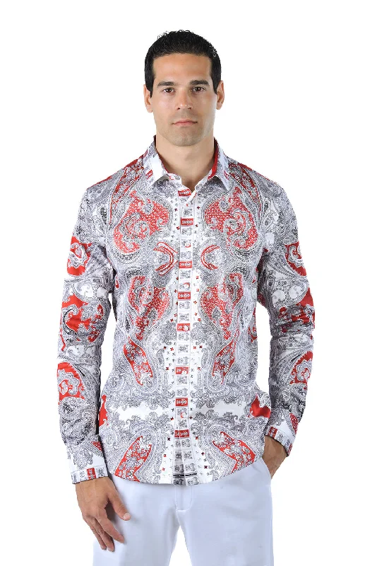 Paisley Rhinestone Long Sleeve Shirt