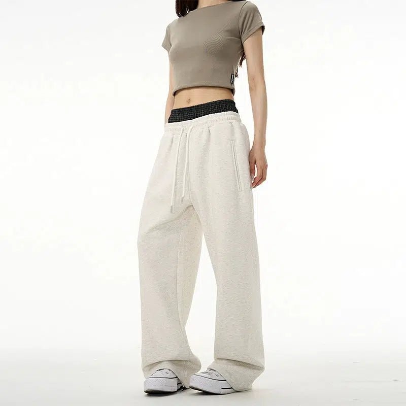 Patchwork Waist Sweatpants