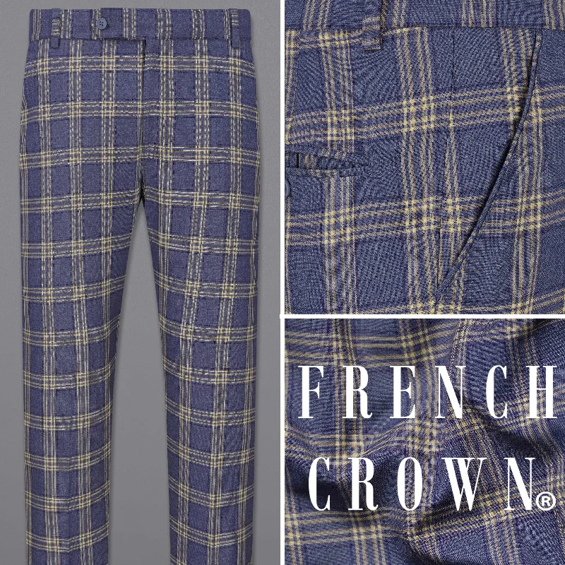 Plus Size Women's Elastic - Waist Culottes in Earth TonesRiver Bed Blue with Tallow Brown Plaid Pant Plus Size Women's Elastic - Waist Culottes in Earth TonesRiver Bed Blue with Tallow Brown Plaid Pant