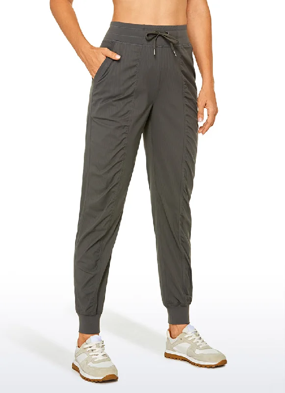 Wide - Leg Women's Chiffon Palazzo Pants for a Flowy AppealStriped Joggers with Pockets 28'' - Ruched Wide - Leg Women's Chiffon Palazzo Pants for a Flowy AppealStriped Joggers with Pockets 28'' - Ruched