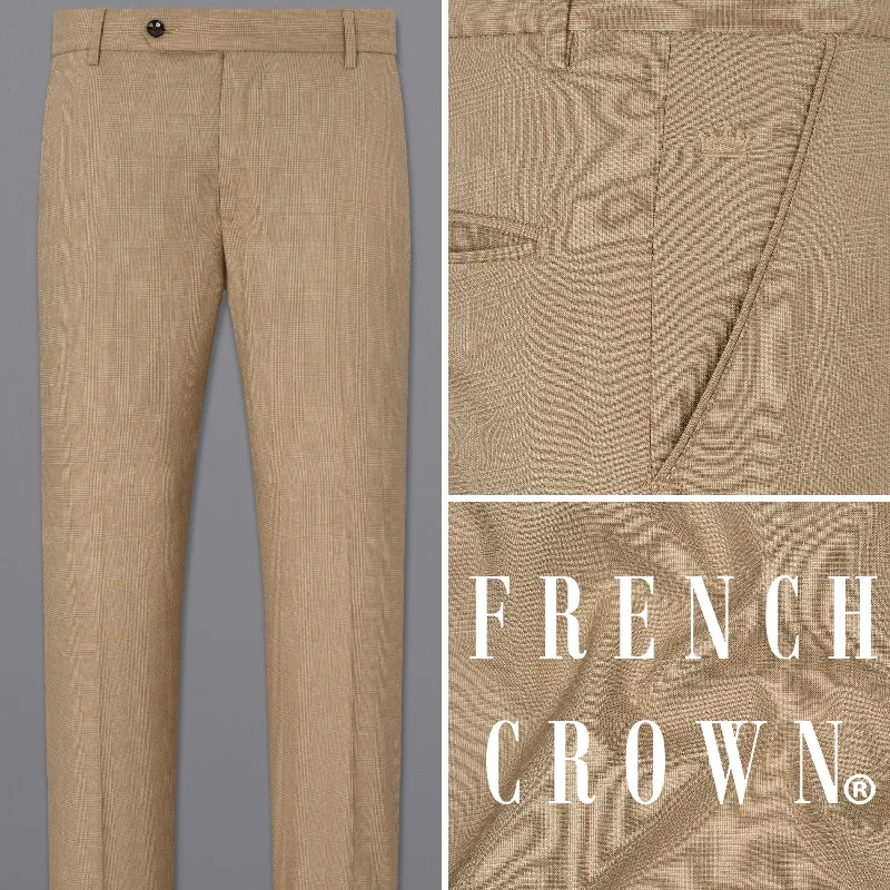 Women's Straight - Leg Linen Pants for a Breezy Summer LookSandrift Brown Plaid Pant