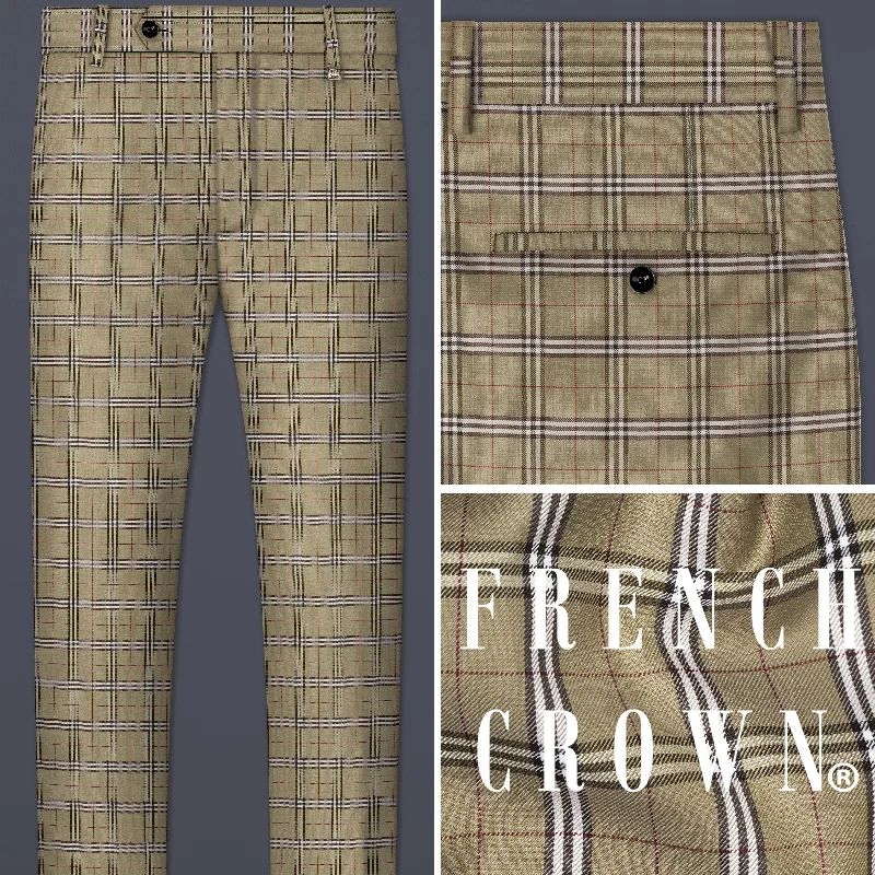 Sandrift Cream with White Plaid Wool Blend Pant