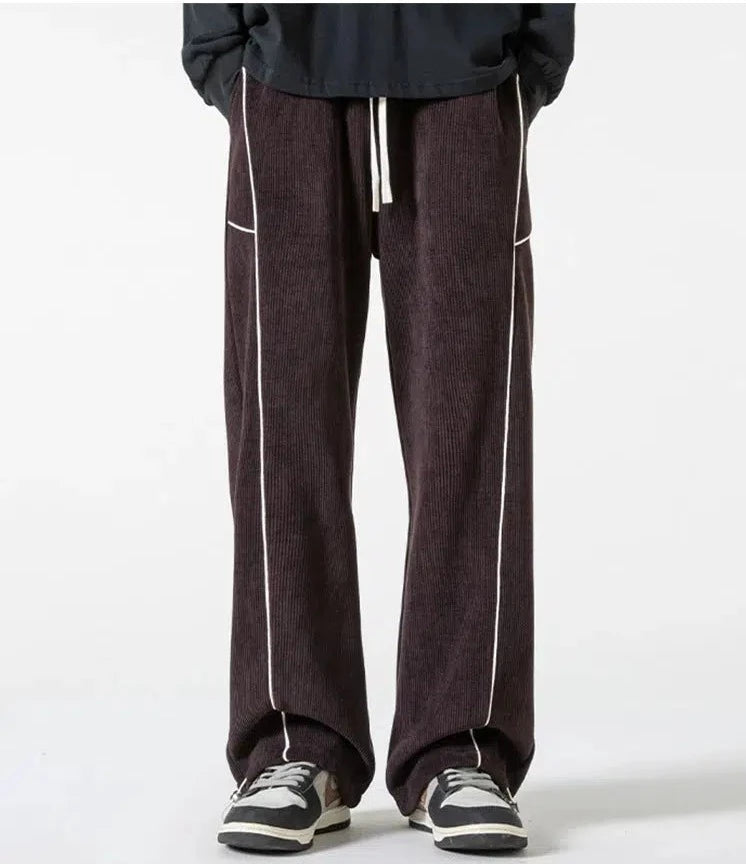 Plus Size Women's Drawstring - Waist Loungewear Pants in Soft FabricsSide Line Drawstring Sweatpants Plus Size Women's Drawstring - Waist Loungewear Pants in Soft FabricsSide Line Drawstring Sweatpants