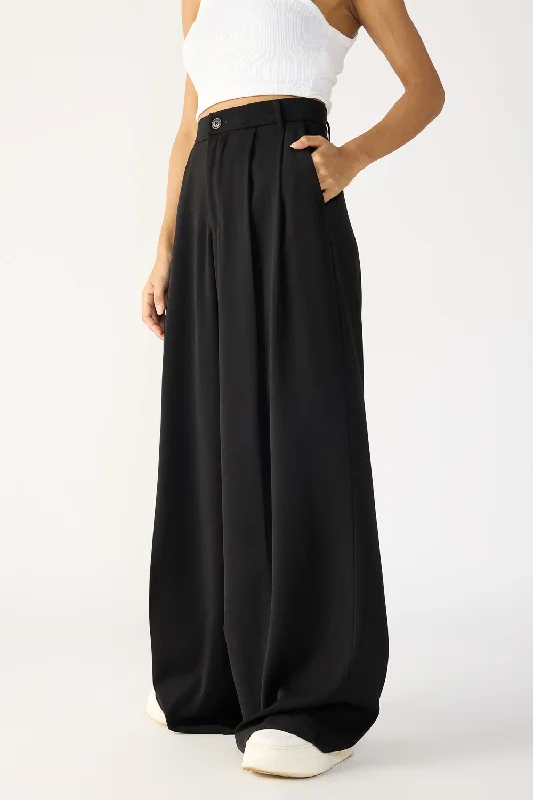Bell - Bottom Style Women's Denim Pants with Embroidered DetailsSilken Black Flared Formal Korean Pants Bell - Bottom Style Women's Denim Pants with Embroidered DetailsSilken Black Flared Formal Korean Pants