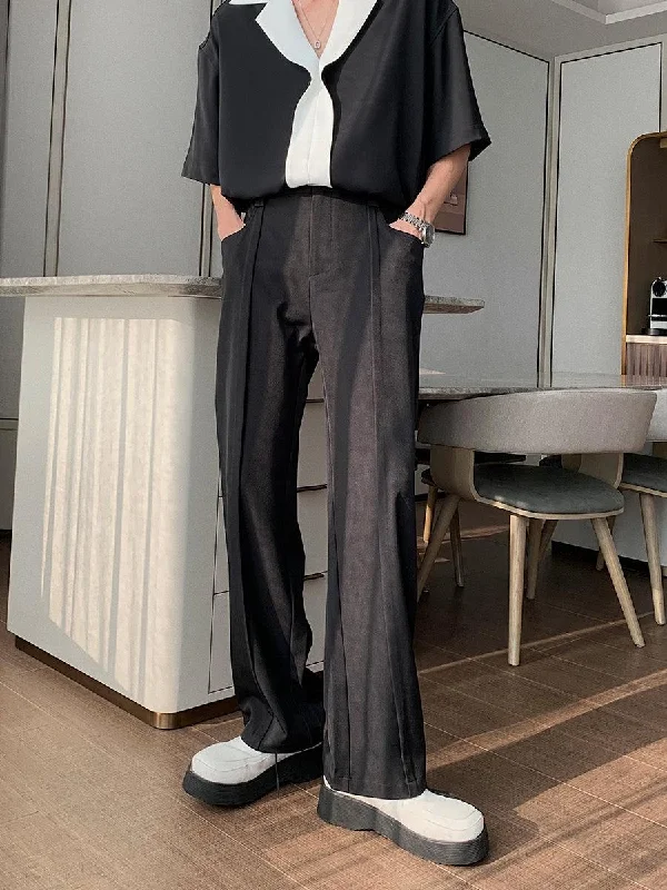 Palazzo Style Women's Printed Trousers in Bohemian PatternsStraight-leg Drape Pleated Trousers Palazzo Style Women's Printed Trousers in Bohemian PatternsStraight-leg Drape Pleated Trousers