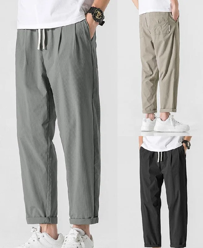 Summer Ice Silk Drawstring Pants